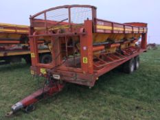 Larrington 8 box loaders with flat bed Hall Engineering trailer on 385/65R22.
