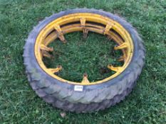 Pair 6.5R44 narrow wheels and tyres