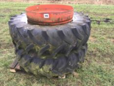 Pair 18.4R38 dual wheels and tyres