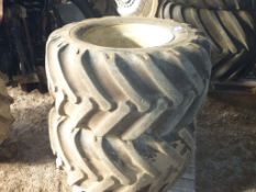 2 x Nokia 600/55R26.5 wheels and tyres (Massey Ferguson - Rears)
