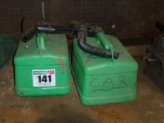 2 x plastic fuel can