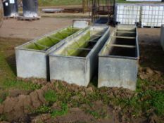 3 galvanised steel water troughs