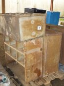 2 x steel pigeon hole storage cabinet