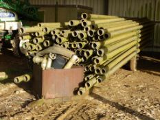 Large quantity of 5 inch aluminium irrigation pipes on transport trailer