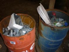 2 drums of assorted pipes and fittings