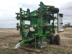 2001 Standen H600 6 row potato planter with stainless steel forming hoods and Techneat Amistar