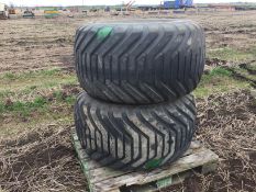 Pair 600/55R22.5 flotation wheels and tyres to suit Fiat 115.