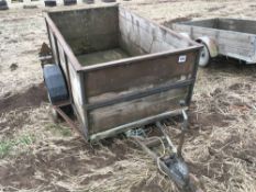 Single axle wooden box trailer