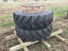 4No 460/85R38 wheels and tyres