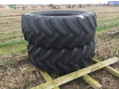 Pair Goodyear 650/65R38 tyres