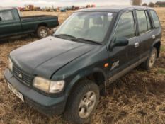 1996 Kia Sportage 2.0i 16v 4wd petrol car with LPG conversion. Reg No: N273 PFX.