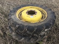 Pair 12.4R32 row crop wheels