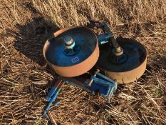 Pair heavy duty steel depth wheels