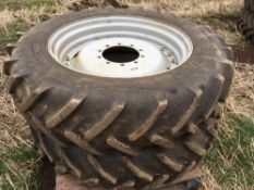 Pair Michelin 380/80R38 row crop wheels and tyres