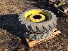 Pair 270/95R32 wheels and tyres