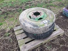 Pair 8.25R16 wheels and tyres