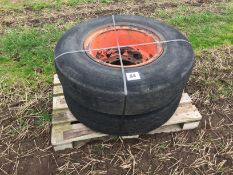 Pair 10R20 wheels and tyres