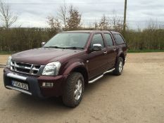 2007 Isuzu Rodeo Denver double cab pickup, with truckman top, Maroon, tow bar. MOT January 2018.