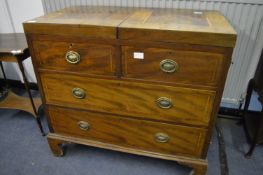 Georgian Mahogany Inlaid Chest Commode