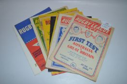 Ten 1960's Rugby League International Programmes