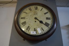*Circular Mahogany Framed School Clock George V