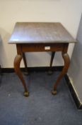 Oak Occasional Table on Cabriole Legs and Ball and Claw Feet