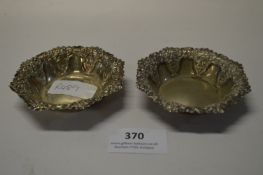 Pair of Silver Hallmarked Bonbon Dishes - Approx. 42g Sheffield 1897