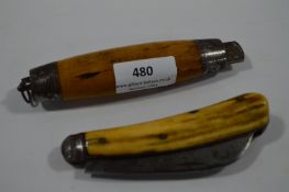 Swedish Folding Knife and a Folding Bone Handled Penknife