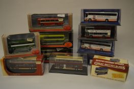 Eleven Boxed Diecast Double Decker and Single Decker Coaches