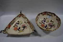Masons Blue Mandalay Fruit Bowl and Triangular Bowl