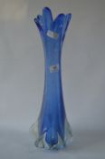 Large Blue Murano Glass Vase