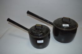 Two Judgeware Black Enamel Pans