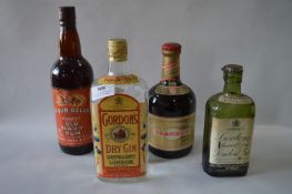 Four Bottles of Spirits One Rum, Two Gin and One Drambuie