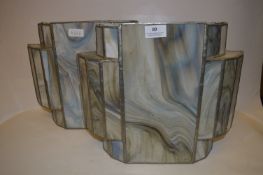 Pair of Art Deco Glass Cinema Wall Lights