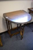 Oak Oval Topped Barley Twist Gate Leg Table