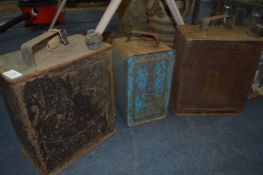 Three Petrol Cans Esso, BP and Valour