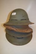 Four WWII Fire Patrol Tin Hats