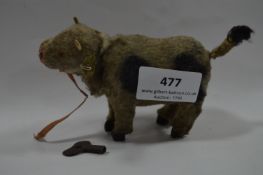 Fur Covered Windup Toy Bull
