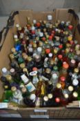 Box Containing a Collection of Miniature Spirit Bottles