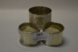 Hallmarked Silver Napkin Rings - Approx. 72g