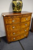 Victorian Mahogany Bowfront Four Height Chest of Drawers