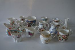 Twelve Royal Worcester Miniature Jugs, a Vase and a Mug