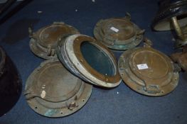 Four Brass Ships Portholes with Glass and Backing Plates