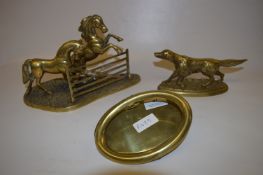 Brass Door Knocker, Brass Dog and Horses