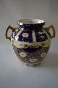 Blue Decorated Twin Handled Vase