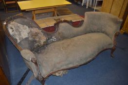Mahogany Frame Chaise Lounge For Restoration