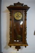 Walnut Framed Pendulum Wall Clock