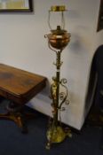 Victorian Brass and Copper Oil Lamp