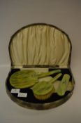Cased Green Plastic Vanity Set