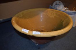 Large Cream Glazed Pancheon